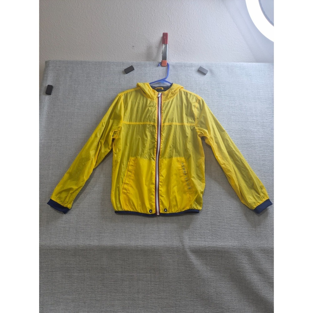 Perry Ellis Windbreaker Popover Packable Jacket Boys 14/16 Yellow Vented Back